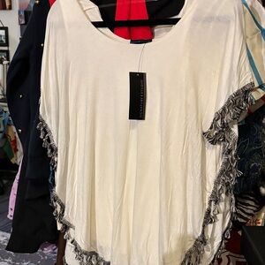 Elegant White Fringe Top - P2P:24 loose fitting